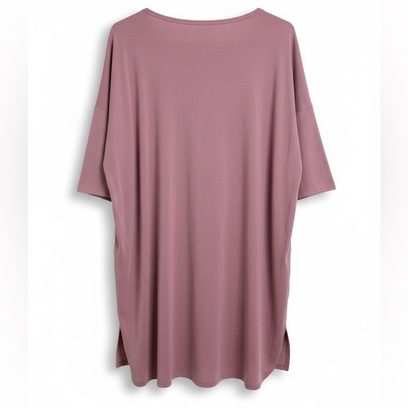 LuLaRoe Perfect T Mauve Pink Swing Top XL Side Slits Short Sleeve - Picture 3 of 5